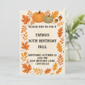 Fall Birthday Einladung (Stehend Vorderseite)