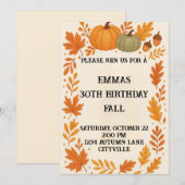 Fall Birthday Einladung (Vorne/Hinten)