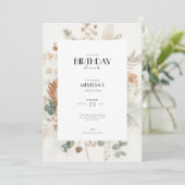 Fall Birthday Invitation Flowers for Women Einladung (Stehend Vorderseite)