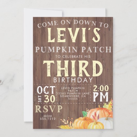 FALL BIRTHDAY INVITE EINLADUNG (Vorderseite)