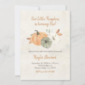 Fall Birthday Little Pumpkin ist eins Einladung (Vorderseite)