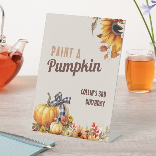 Fall Birthday Pumpkin Sockelschild (In Situ)