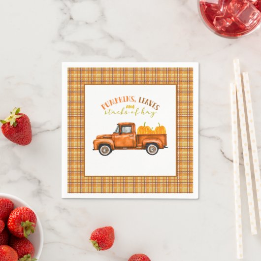 Fall Birthday Truck Napkin Serviette (Beispiel)