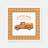 Fall Birthday Truck Napkin Serviette (Vorderseite)