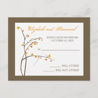 Fall Bittersweet Wedding RSVP Card Karte