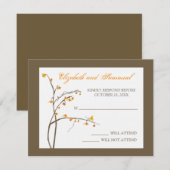 Fall Bittersweet Wedding RSVP Card Karte (Vorne/Hinten)