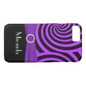 Fall "Black and Lila Wirbel Stripes" iPhone 7 Case-Mate iPhone Hülle (Rückseite (Horizontal))