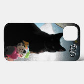 Fall "Black Cat and Stuffed Dog Case-Mate iPhone" iPhone Hülle (Rückseite (Horizontal))