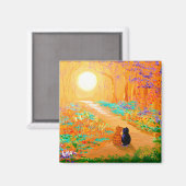 Fall Black Cats Creationarts Magnet (Vorderseite/Rückseite)