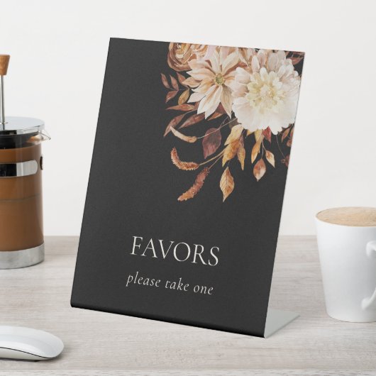 Fall Black Gastgeschenke Hochzeiten Sockelschild (In SItu)