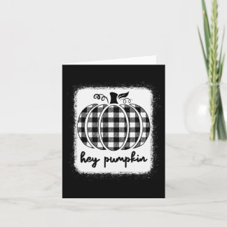 Fall Black und Weiß Kariert Hey Pumpkin 1 Karte