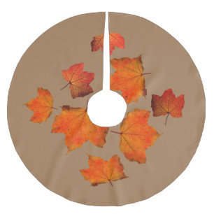 Fall-Blatt kopiert rustikalen hölzernen Polyester Weihnachtsbaumdecke