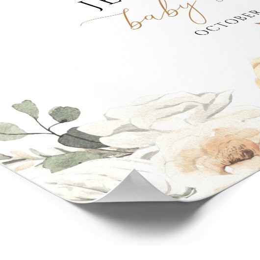 Fall Blauer Kürbiskürbis Babydusche Begrüßungszeic Poster (Ecke)