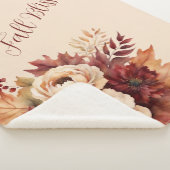 Fall Bliss-Aquarell Creme und Rote Blume- Sherpadecke (3/4)