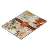 Fall Blooms auf Taupe Spiral Notebook Notizblock (Linke Seite)