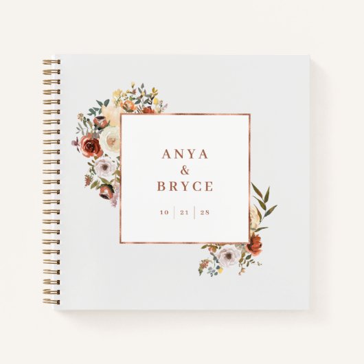 Fall Blooms Foto Gästebuch Wedding Album A200 Notizblock (Vorderseite)
