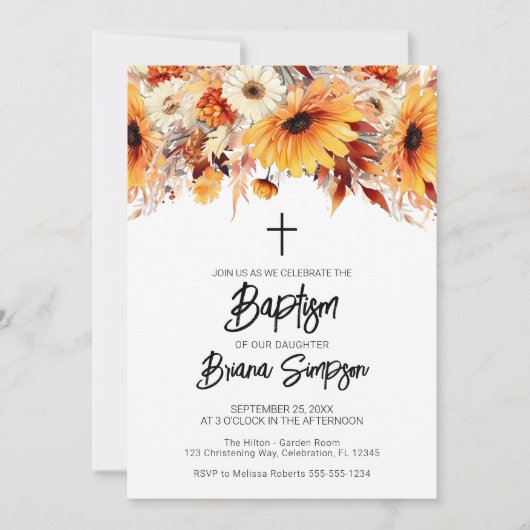 Fall Blorale Taufen Einladung (Vorderseite)