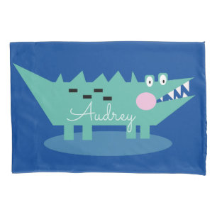 Fall "Blue Alligator Name Pillow" Kissenbezug