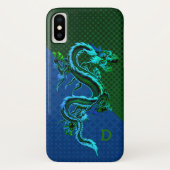 Fall "Blue and Green Dragon iPhone X" Case-Mate iPhone Hülle (Rückseite)