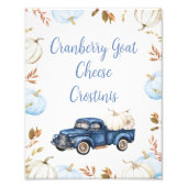 Fall Blue Boys Pumpkin Truck Baby Duschzeichen Fotodruck (Vorne)