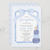 Fall Blue Chinoiserie Blue Pumpkin Baby Shower Inv Einladung (Vorne/Hinten)