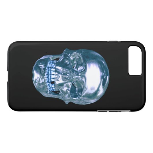 Fall Blue Chrome Skull iPhone 7 Case-Mate iPhone Hülle (Rückseite (Horizontal))