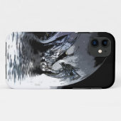 Fall Blue Dragon und Moon Illustration iPhone Case-Mate iPhone Hülle (Rückseite (Horizontal))