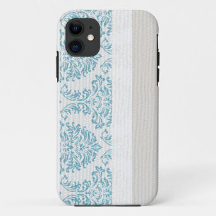 Fall Blue Filigree Damask Monogram IPHONE 5 Case-Mate iPhone Hülle