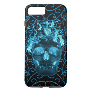 Fall Blue Fire Skull iPhone 7 Case-Mate iPhone Hülle