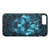 Fall Blue Fire Skull iPhone 7 Case-Mate iPhone Hülle (Rückseite (Horizontal))