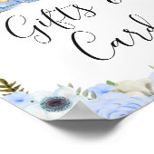 Fall Blue Floral Pumpkin Truck Baby Duschzeichen Poster (Ecke)