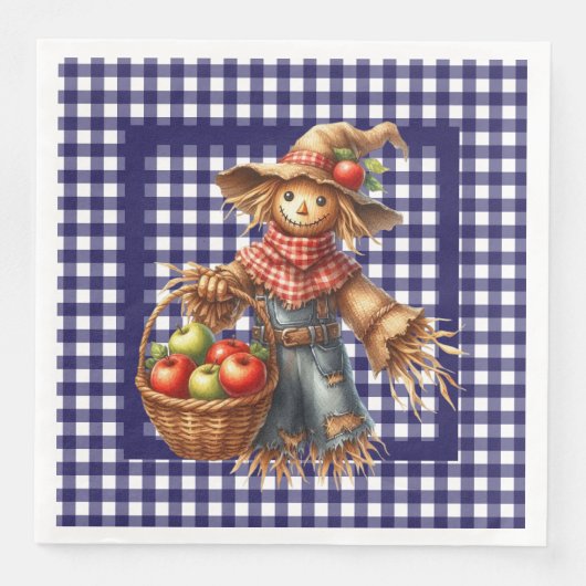 Fall Blue Gingham Serviette (Vorderseite)