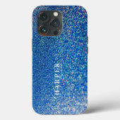 Fall Blue Glitzer Individuelle Name Case-Mate iPho iPhone Hülle (Rückseite)