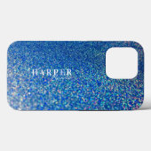 Fall Blue Glitzer Individuelle Name Case-Mate iPho iPhone Hülle (Rückseite (Horizontal))