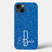 Fall Blue Glitzer Monogram Case-Mate iPhone Case-Mate iPhone Hülle (Rückseite)