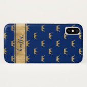 Fall Blue, Gold Crowns Case-Mate iPhone X Hülle (Rückseite (Horizontal))