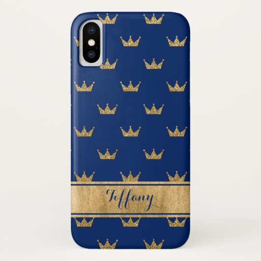 Fall Blue, Gold Crowns Case-Mate iPhone X Hülle (Rückseite)