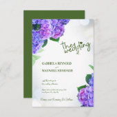 Fall Blue Nature Lila Hydrangea Wedding Einladung (Vorne/Hinten)