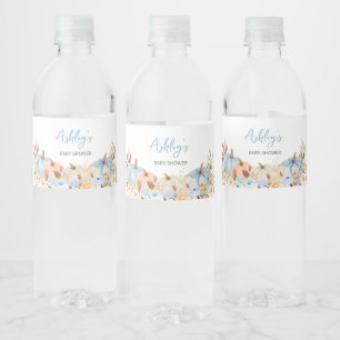 Fall Blue Pumpkin Baby Dusche Wasserflaschenetikett