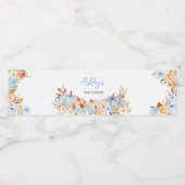 Fall Blue Pumpkin Baby Dusche Wasserflaschenetikett (Einzelnes Label)