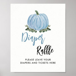 Fall Blue Pumpkin Baby Duschkabine Windeln Raffle  Poster