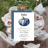 Fall Blue Pumpkin Boy Baby Dusche Einladung