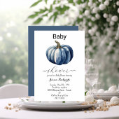 Fall Blue Pumpkin Boy Baby Dusche Einladung