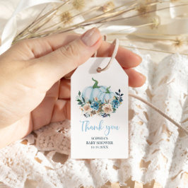 Fall Blue Pumpkin Boy Baby Dusche Geschenkanhänger