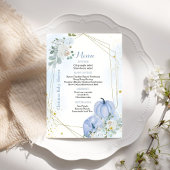 Fall Blue Pumpkin Boy Baby Dusche Party Menu Card Einladung