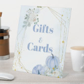 Fall Blue Pumpkin Boy Baby Duschgeschenk & Kartenz Sockelschild (In Situ)