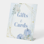 Fall Blue Pumpkin Boy Baby Duschgeschenk & Kartenz Sockelschild (Vorderseite)