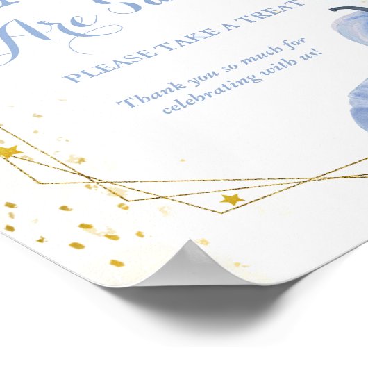 Fall Blue Pumpkin Boy Babydusche Gefälligkeitszeic Poster (Ecke)