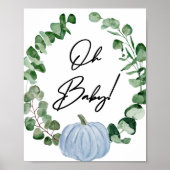 Fall Blue Pumpkin Boy Babydusche Oh Baby Poster (Vorne)