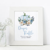 Fall Blue Pumpkin Boy Duschdusche Windeln Raffle S Poster